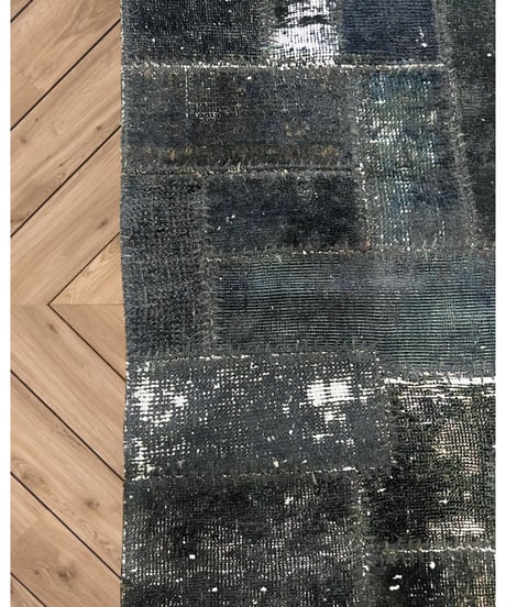 Turkish carpet Small /Black patchwork/vintage and antique