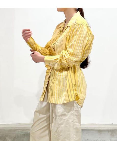 NY Mane/コットンロングシャツ/Yellow stripes