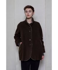 【残り僅か】Hannoh wessel/ウール&カシミヤミディアムコート/Dark brown