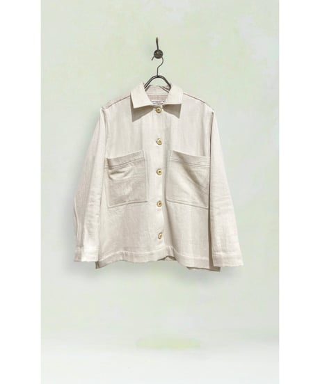 【残り僅か】NY MaNE/ハンドパッチワーク・シャツジャケット/Ecru