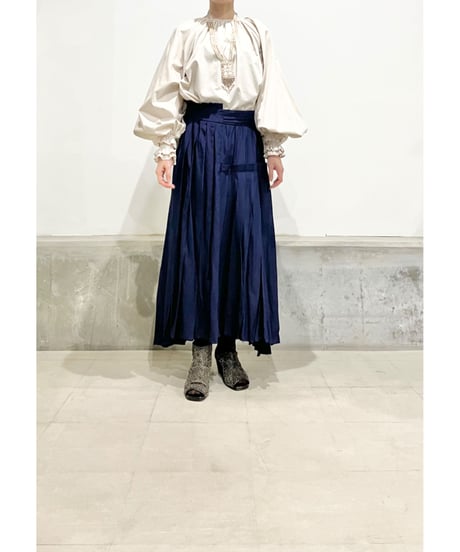 【残り僅か】 TEIJA/スカート/ｽﾑｰｽｸﾚｰﾌﾟSILK100％・ﾈｲﾋﾞｰ