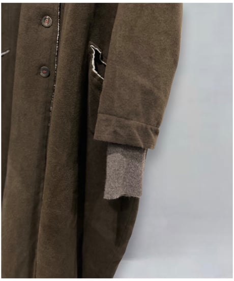 【残り僅か】Hannoh wessel/ウール&カシミヤロングコート/Dark brown