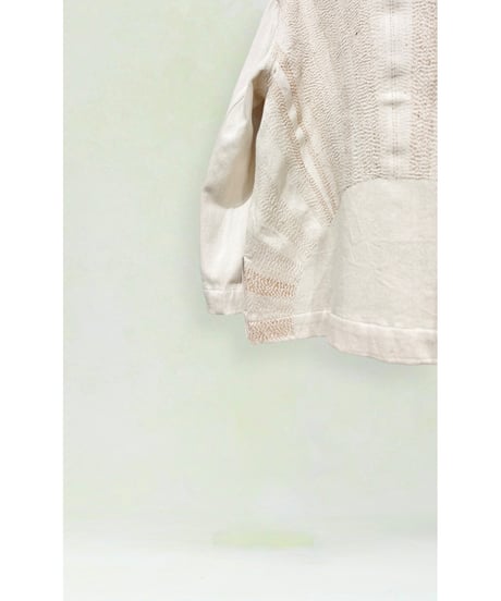 【残り僅か】NY MaNE/ハンドパッチワーク・シャツジャケット/Ecru