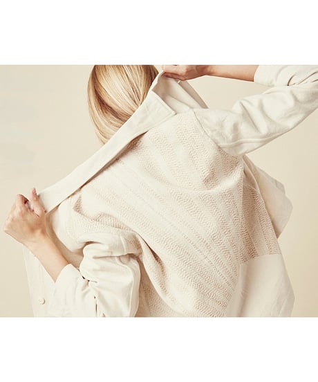 【残り僅か】NY MaNE/ハンドパッチワーク・シャツジャケット/Ecru