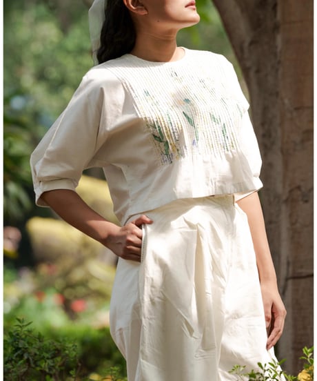 Jane Pin tuck top/Multi