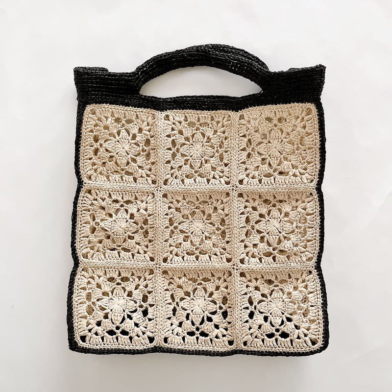 編みものキット「クロッシェモチーフのスクエアバッグ」BD-14 | 手編み