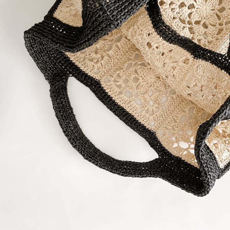 編みものキット「クロッシェモチーフのスクエアバッグ」BD-14 | 手編み