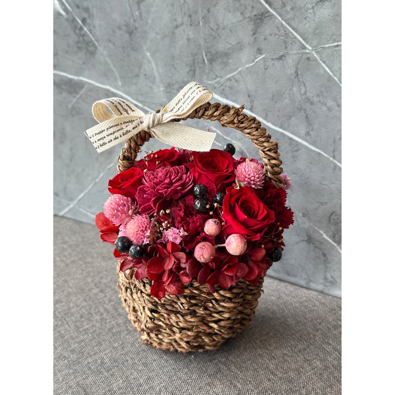 プリザーブドフラワーアレンジメント プリザーブドフラワーアレンジメントギフトRED#3 | Natural