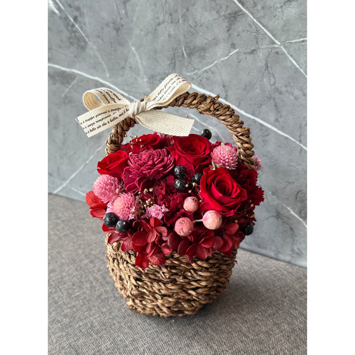 プリザーブドフラワーアレンジメントギフトRED#3 | Natural Wedding Bou