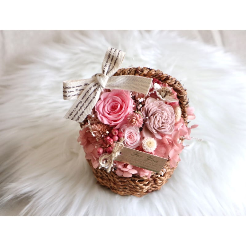 プリザーブドフラワー アレンジメント ピンク系 プリザーブドフラワー アレンジメント シャルロット Mサイズ ピンク 母