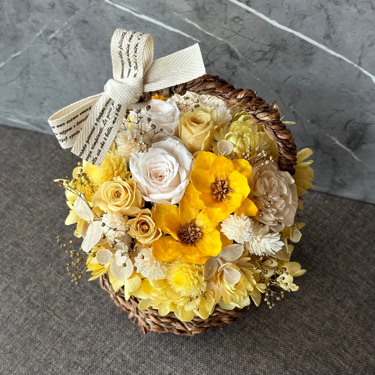 プリザーブドフラワーアレンジメントギフトYELLOW#2 | Natural Wedding