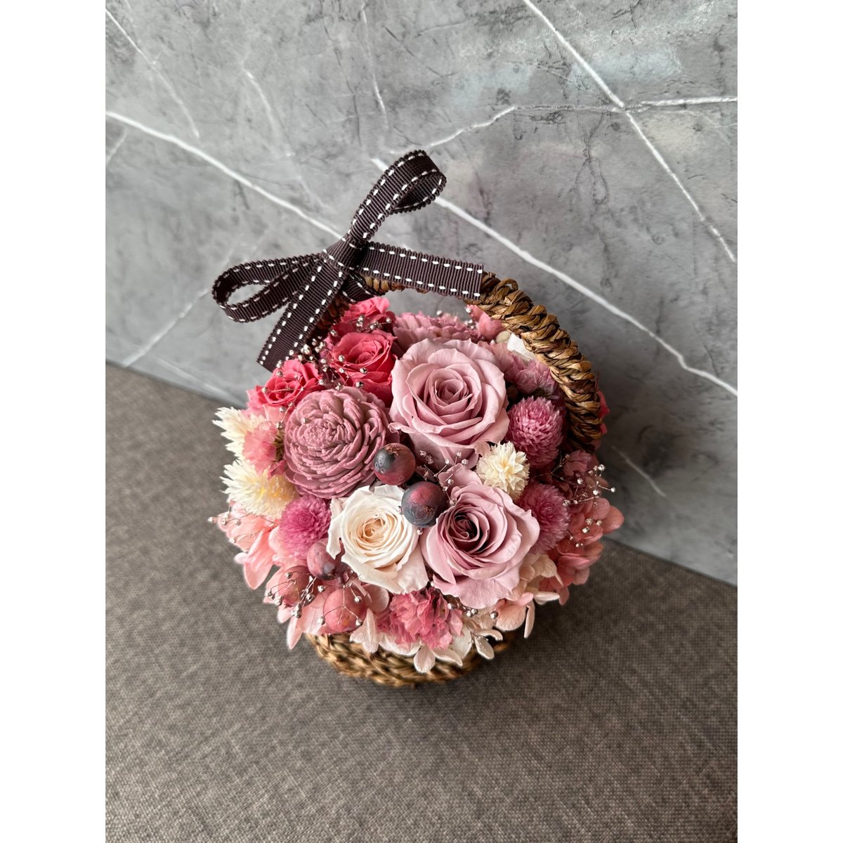 プリザーブドフラワーアレンジメントギフトPINK#5 | Natural Wedding Bo