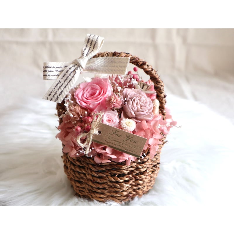 プリザーブドフラワーアレンジメントギフトPINK#1 | Natural