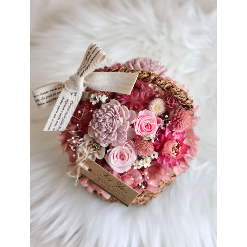 プリザーブドフラワーアレンジメントギフトPINK#3 | Natural Wedding Bo