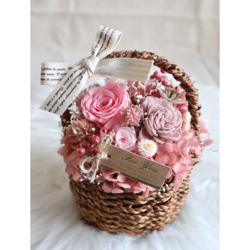 プリザーブドフラワーアレンジメントギフトPINK#1 | Natural Wedding Bo