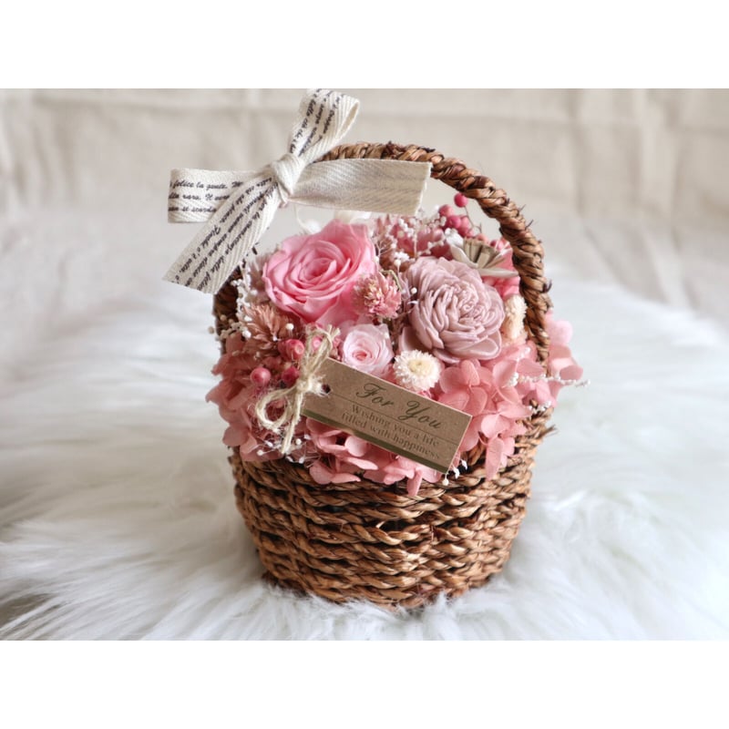 プリザーブドフラワーアレンジメントギフトPINK#1 | Natural Wedding Bo