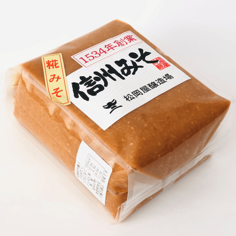 松岡屋 糀みそ (粒) 1kg | 信州最古の醸造蔵 松岡屋醸造場 醤油 味噌