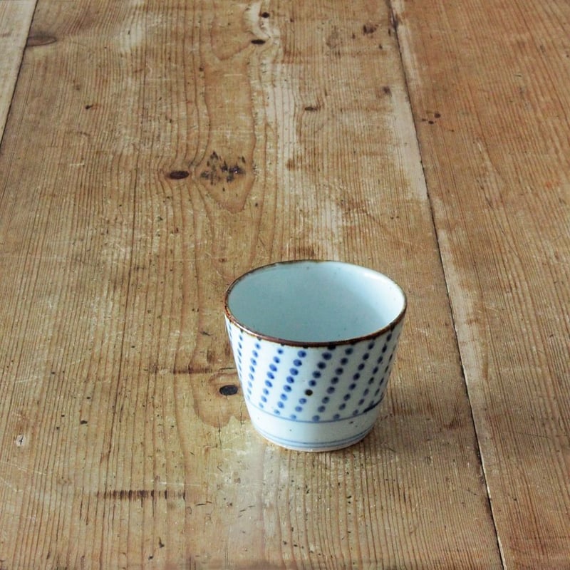 砥部焼 中田窯 そば猪口（大） 斜めドット | MARKUS