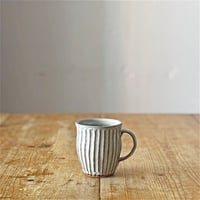俊彦窯 清水俊彦　しのぎマグ　糠白