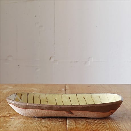 齊藤十郎　スリップウェア 長角カレー皿 3