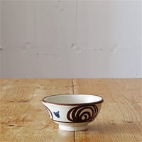 瀬戸本業窯　馬の目 飯碗　茶（鉄）