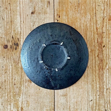 田中 大喜　黒灰釉 平皿　中