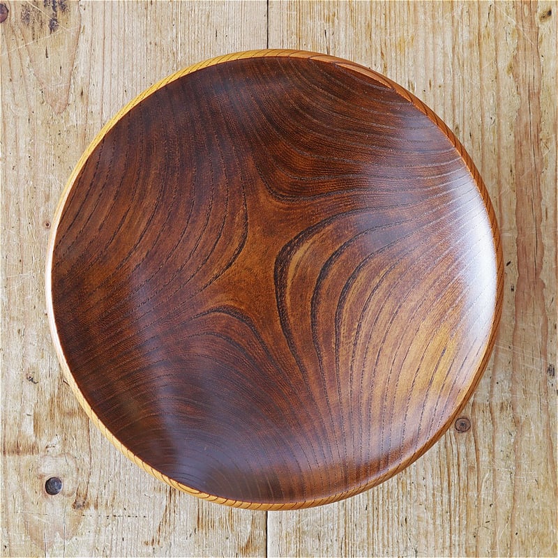 野澤 裕樹 ケヤキ 拭漆 高台付き盛り皿 | MARKUS