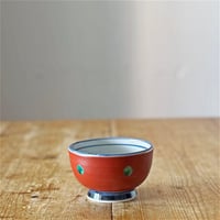 露古壽窯 西堀志伸　朱巻点紋 雑煮碗・小どんぶり