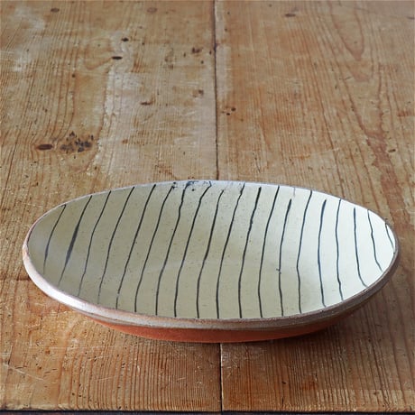 齊藤十郎　スリップウェア 楕円カレー皿 3