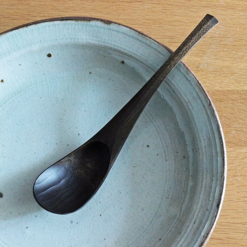 大久保ハウス木工舎 匙（取分け）楓・黒拭漆 | MARKUS