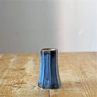 露古壽窯 西堀志伸　総呉須面取 花器