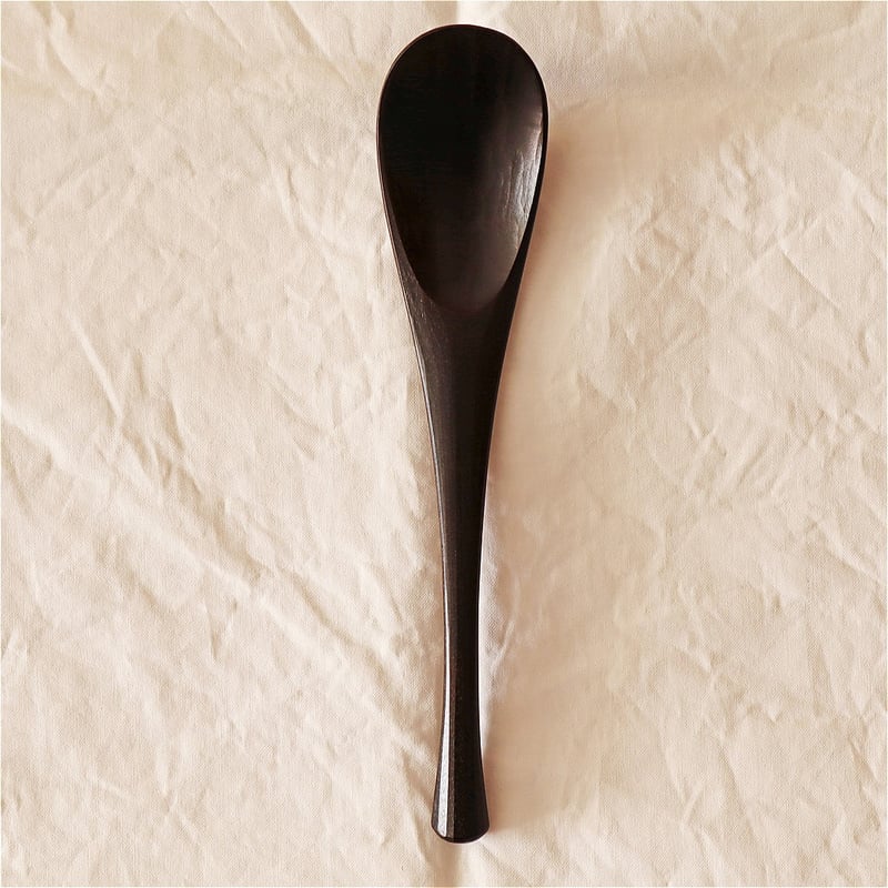 大久保ハウス木工舎 匙（取分け）楓・黒拭漆 | MARKUS