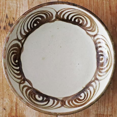 古瀬戸】瀬戸焼 馬の目皿8.5寸 共箱付 江戸後期【焼物】