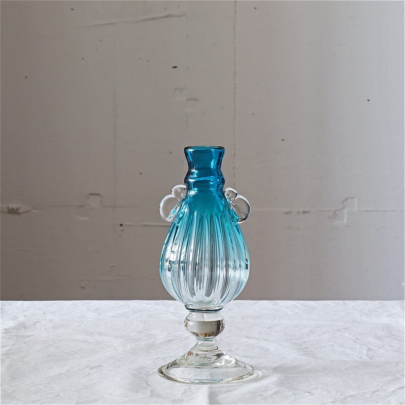 村松 学 耳付き花器 細口 アサギ緑 | MARKUS