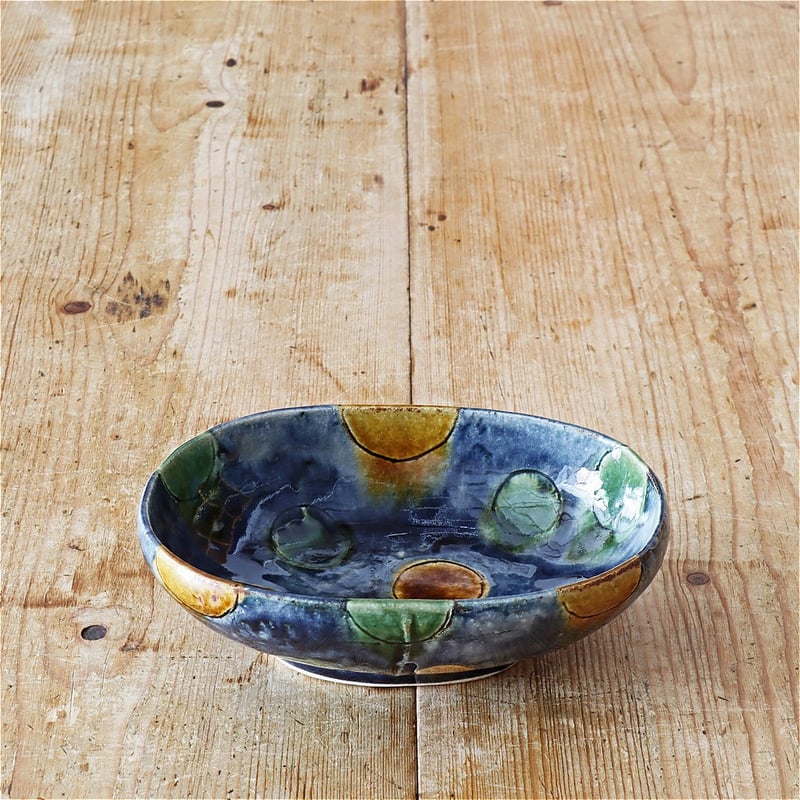 岡本芳久 楕円鉢 藍釉 1 | MARKUS