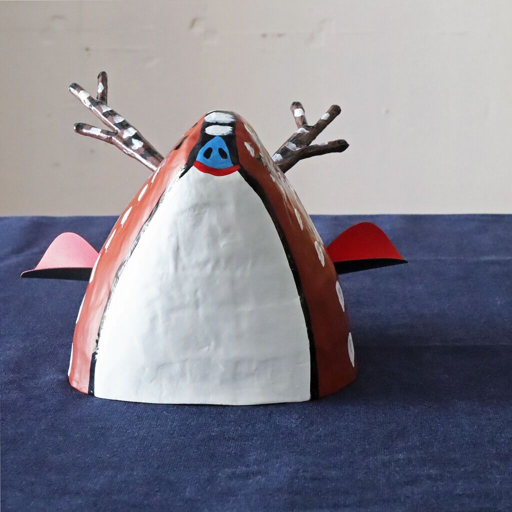 民藝 縁起物 郷土玩具 瓦猿・浜松張子・ひだ高山土鈴・奈良鹿 まとめて