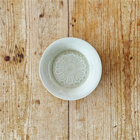 田中 大喜　灰釉 花紋高台皿（高坏）