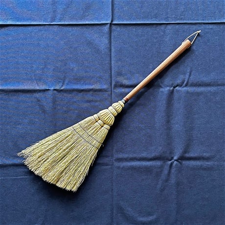 米澤箒工房　松本箒　手箒3玉（柄：ウォルナット × 糸：青）