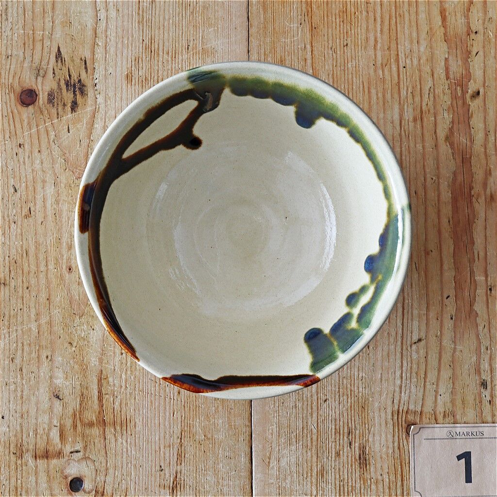 古い龍門司焼？ 三彩鉢 薩摩焼 民藝 民芸 アンティーク 金魚鉢 古い龍