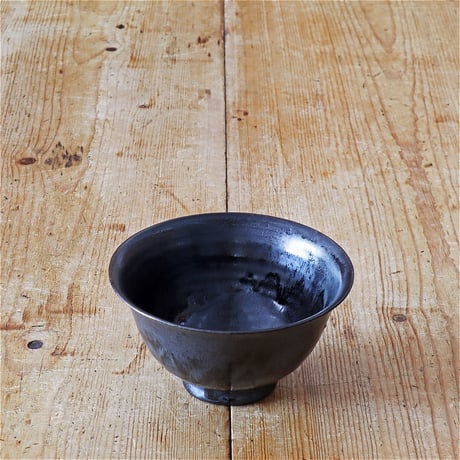 田中 大喜　黒灰釉 端反り碗 中（汁碗）