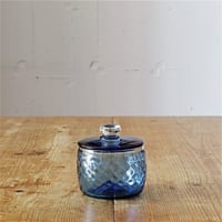 村松 学　蓋物 網目 青