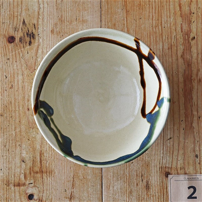 龍門司焼企業組合 ラーメン鉢 白に三彩 ② | MARKUS