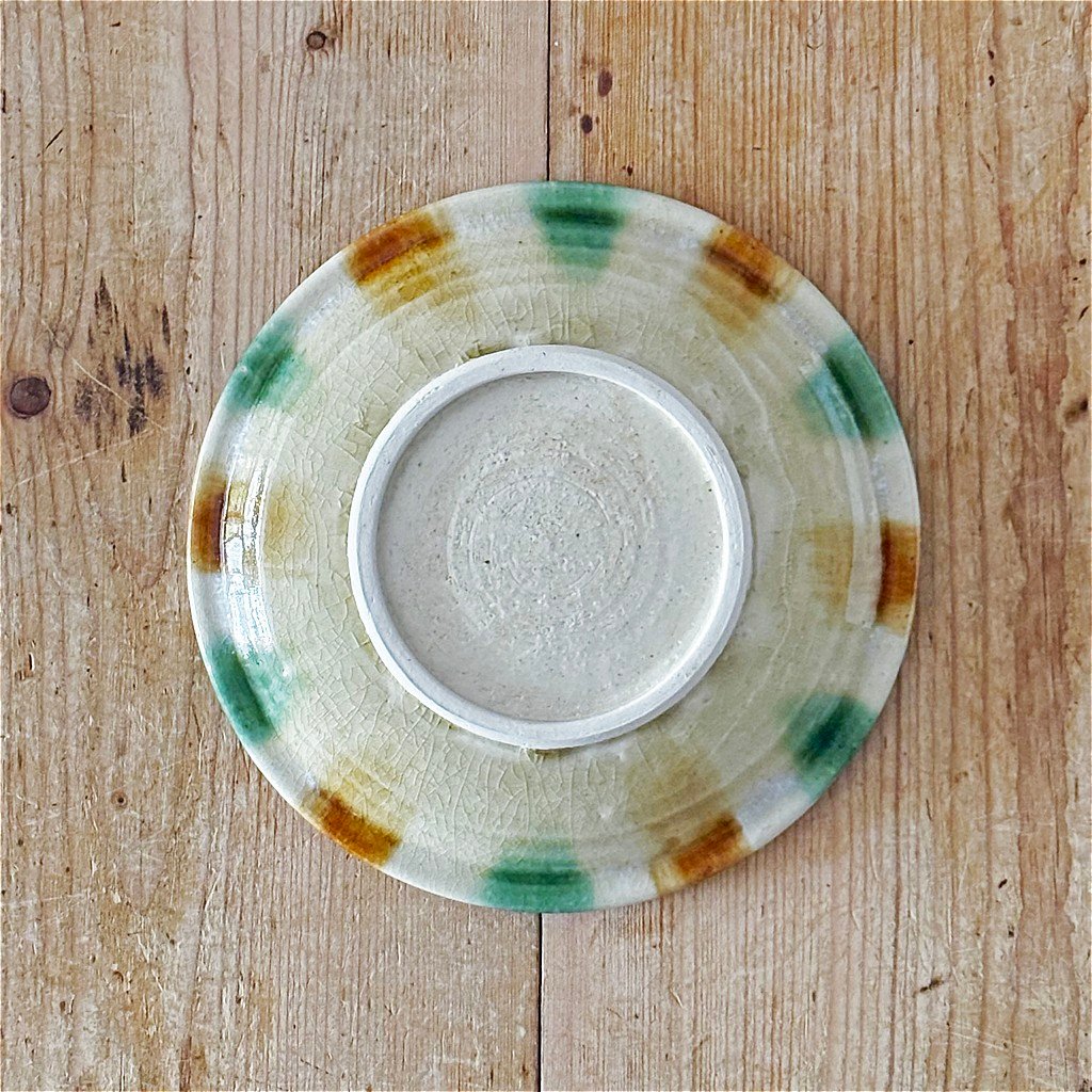 瀬戸本業窯 折縁三彩7寸皿 緑茶 | MARKUS