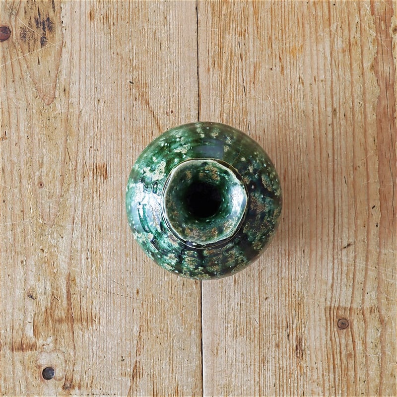 貴重　ひろ窯　藤井敬之・作　習作・緑釉大花入　新品未使用 岡本芳久 緑釉 花入れ A | MARKUS