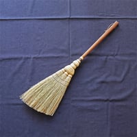 米澤箒工房　松本箒　手箒3玉（柄：ウォルナット × 糸：茶）