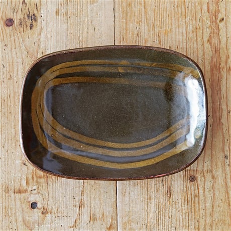 齊藤十郎　スリップウェア 長角カレー皿 2
