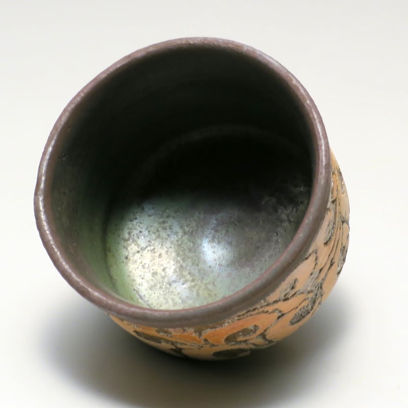 十四代中里太郎右衛門作 唐津墨雲掻落しぐい呑（C） | 中里太郎