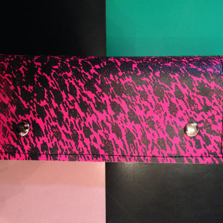 蛍光PINK×BLACK　LEOPARD　PATTERN/WALLET