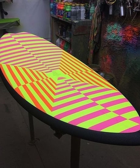 5'8" Circa 80's HIGH PERFORMANCE  "Magret" Air brushed & Hand shaped by Peter Schroff