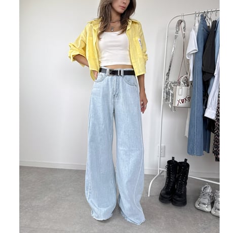 シアークロップドシャツ【YELLOW】